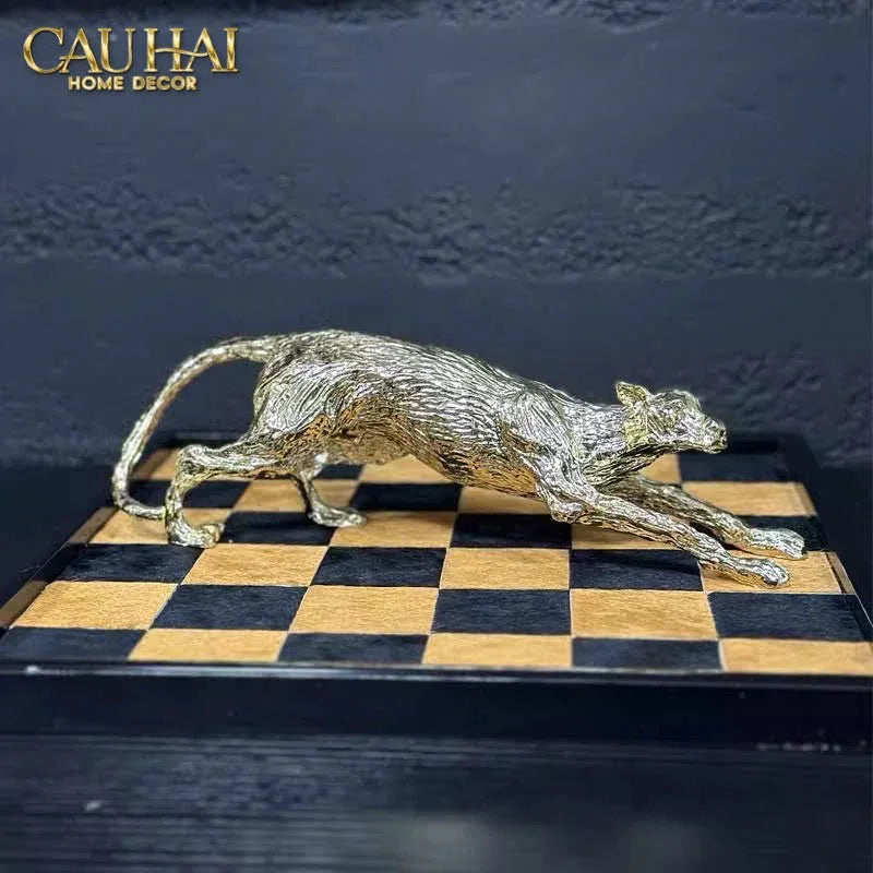 Tượng Gilded Predator-TƯỢNG TRANG TRÍ-CẬU HAI HOME DECOR