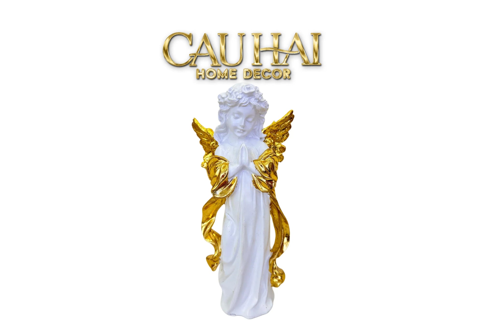 Tượng Golden Jr Angel Dát Vàng 24K-TƯỢNG TRANG TRÍ-CẬU HAI HOME DECOR