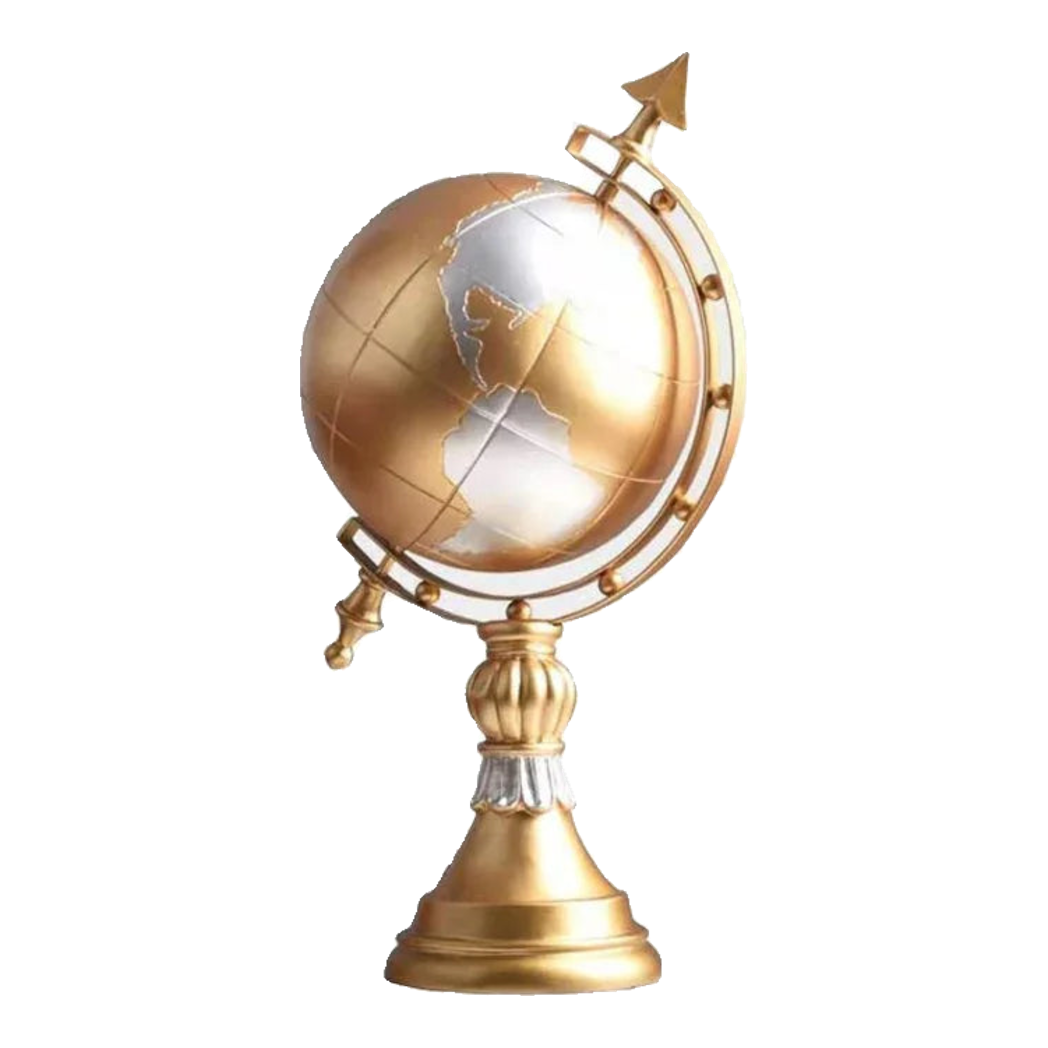 Tượng Quả Địa Cầu Golden Woody Planet Ss25