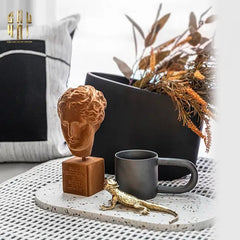 Tượng La Mã Bọc Nhung Ancient Roman Plato Quote Bust - Brick Orange Velvet 9x22-TƯỢNG TRANG TRÍ-CẬU HAI HOME DECOR