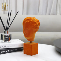 Tượng La Mã Bọc Nhung Ancient Roman Plato Quote Bust - Brick Orange Velvet 9x22-TƯỢNG TRANG TRÍ-CẬU HAI HOME DECOR