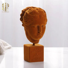 Tượng La Mã Bọc Nhung Ancient Roman Plato Quote Bust - Brick Orange Velvet 9x22-TƯỢNG TRANG TRÍ-CẬU HAI HOME DECOR