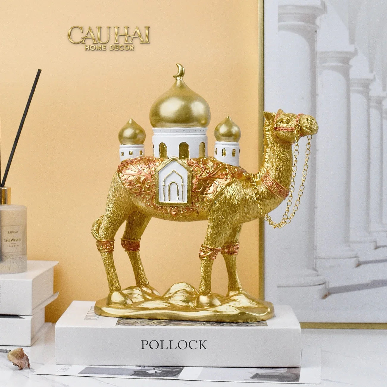 Tượng Lạc Đà Royal Caravan D’Or Camel - Oriental Voyage-TƯỢNG TRANG TRÍ-CẬU HAI HOME DECOR