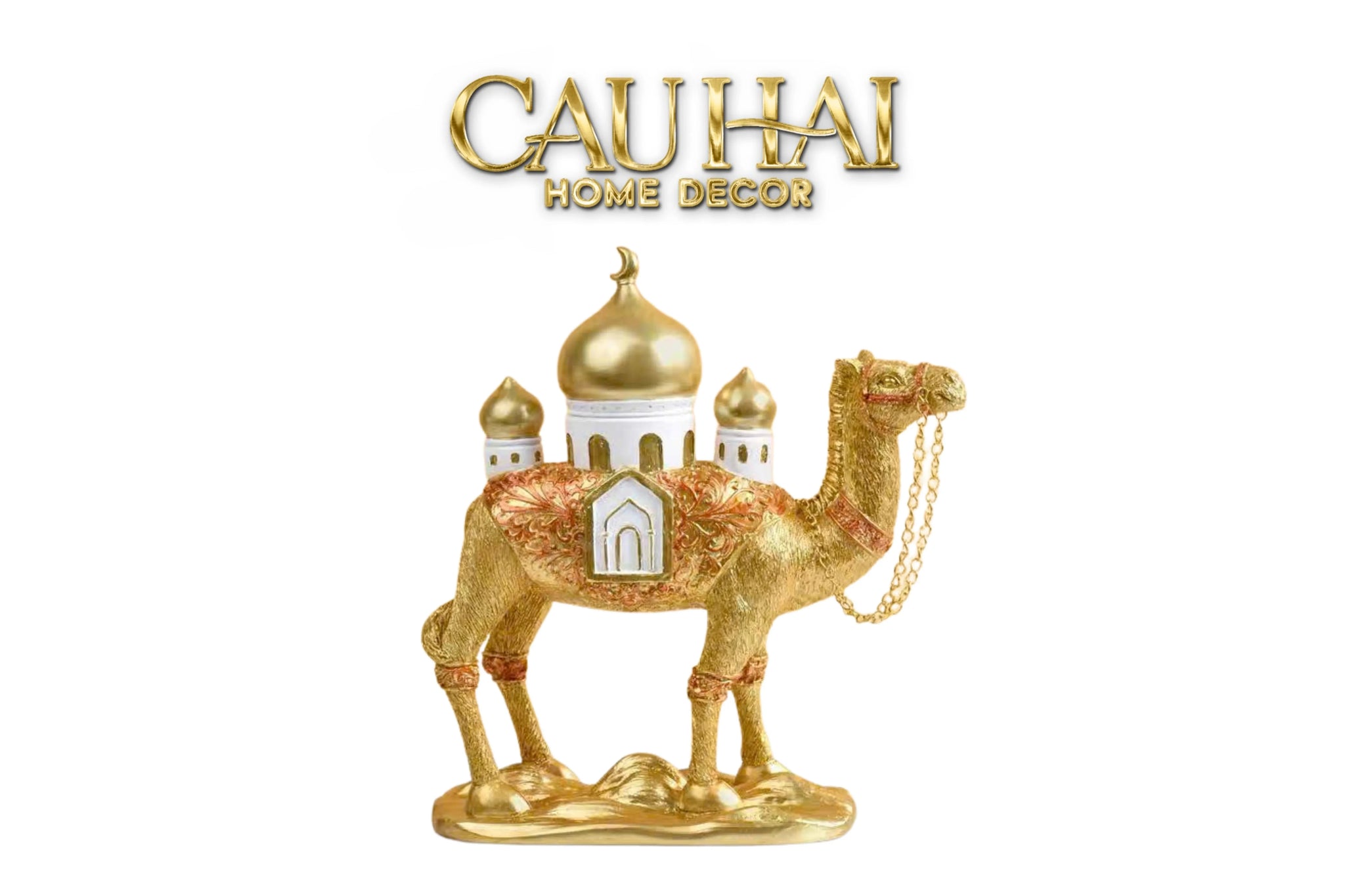 Tượng Lạc Đà Royal Caravan D’Or Camel - Oriental Voyage-TƯỢNG TRANG TRÍ-CẬU HAI HOME DECOR