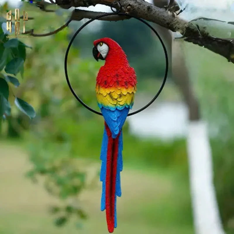 Tượng Maison Jungle Parrot - Ara On Circle-TƯỢNG TRANG TRÍ-CẬU HAI HOME DECOR