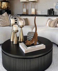 Tượng Mèo Vươn Mình Bọc Nhung Brun Velvet Stretchy Cat 16x37-TƯỢNG TRANG TRÍ-CẬU HAI HOME DECOR