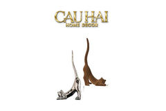Tượng Mèo Vươn Mình Bọc Nhung Brun Velvet Stretchy Cat 16x37-TƯỢNG TRANG TRÍ-CẬU HAI HOME DECOR