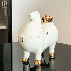 Tượng Ngựa Gốm Tráng Men Kim Mã Phú Quý-TƯỢNG TRANG TRÍ-CẬU HAI HOME DECOR