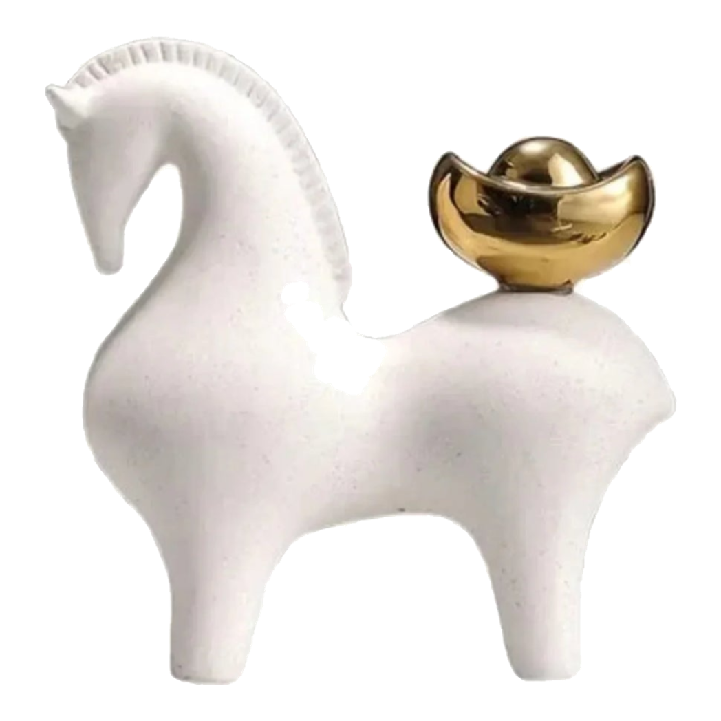 Tượng Ngựa Sứ Trắng Đời Đường - Kim Mã Bạch Ngọc - White Jade Tang Horse H16