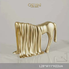 Tượng Ngựa Le Cheval Voilé Doré-TƯỢNG TRANG TRÍ-CẬU HAI HOME DECOR