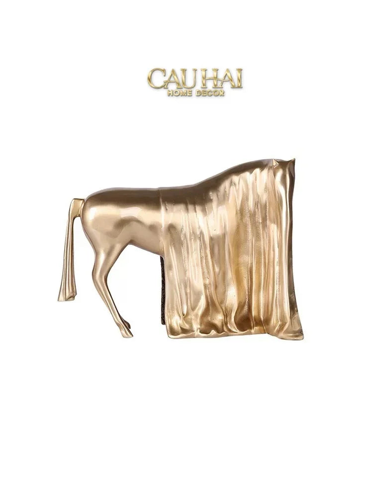Tượng Ngựa Le Cheval Voilé Doré-TƯỢNG TRANG TRÍ-CẬU HAI HOME DECOR