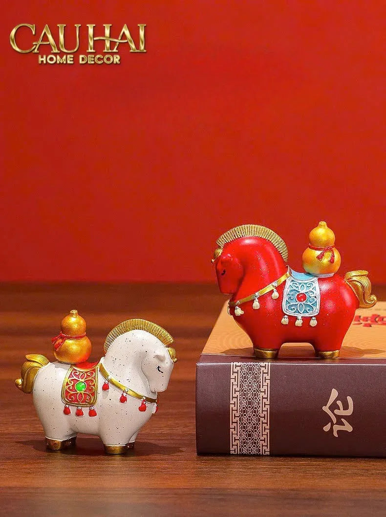 Tượng Ngựa May Mắn - Kim Mã Cát Lợi - Gift Box-TƯỢNG TRANG TRÍ-CẬU HAI HOME DECOR