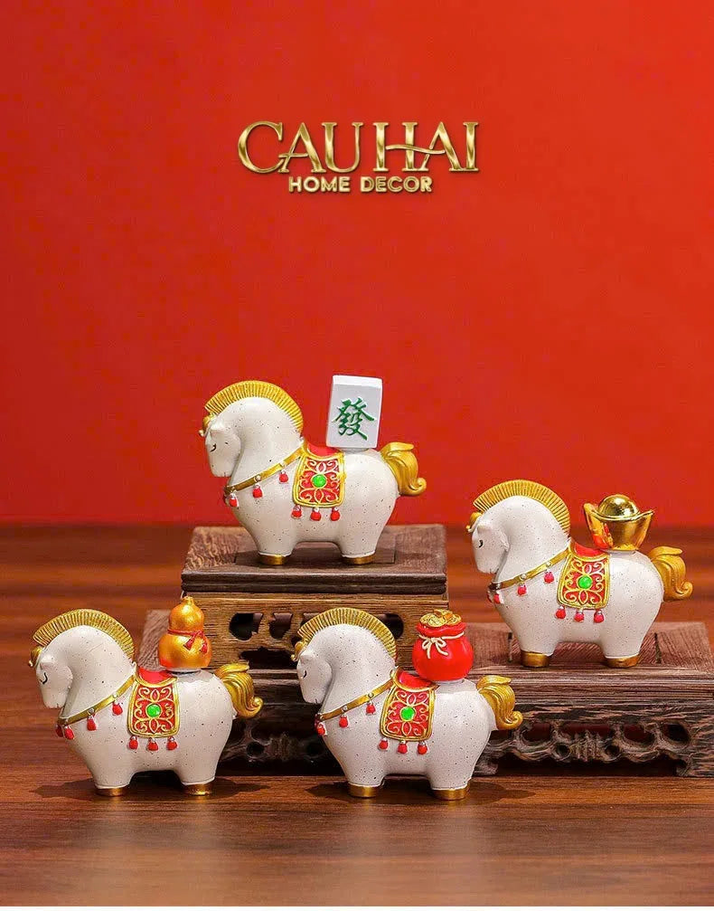 Tượng Ngựa May Mắn - Kim Mã Cát Lợi - Gift Box-TƯỢNG TRANG TRÍ-CẬU HAI HOME DECOR