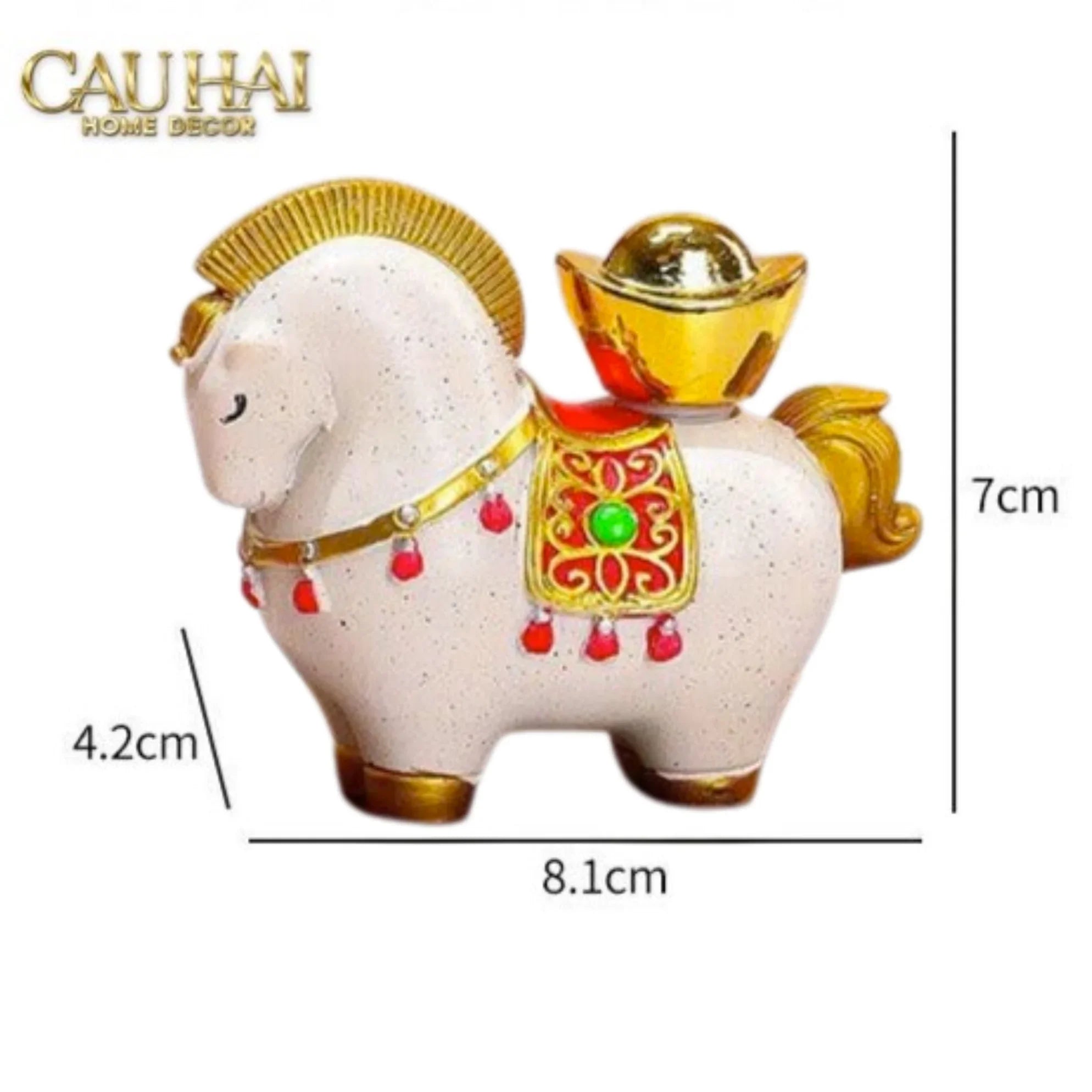 Tượng Ngựa May Mắn - Kim Mã Cát Lợi - Gift Box-TƯỢNG TRANG TRÍ-CẬU HAI HOME DECOR