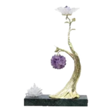 Maison Couture - Tượng Nhánh Cây Đồng & Đá Thạch Anh Tím Amethyst Orb Brasson Hanging Tree 25x39-TƯỢNG TRANG TRÍ-CẬU HAI HOME DECOR-CẬU HAI HOME DECOR