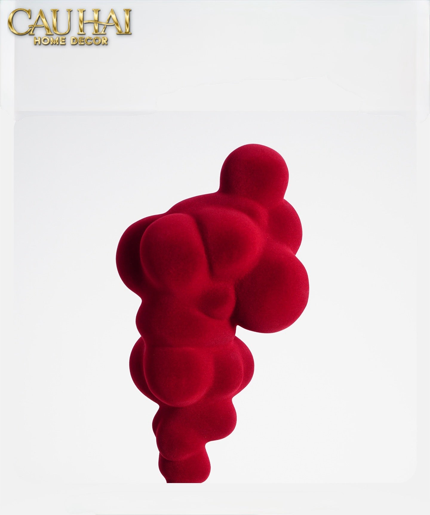 Tượng Nhung Đỏ Red Velvet Volcano Fw25 H36-TƯỢNG TRANG TRÍ-CẬU HAI HOME DECOR