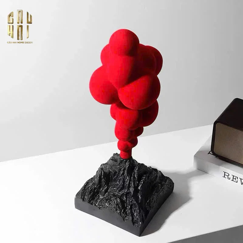 Tượng Nhung Đỏ Red Velvet Volcano Fw25 H36-TƯỢNG TRANG TRÍ-CẬU HAI HOME DECOR