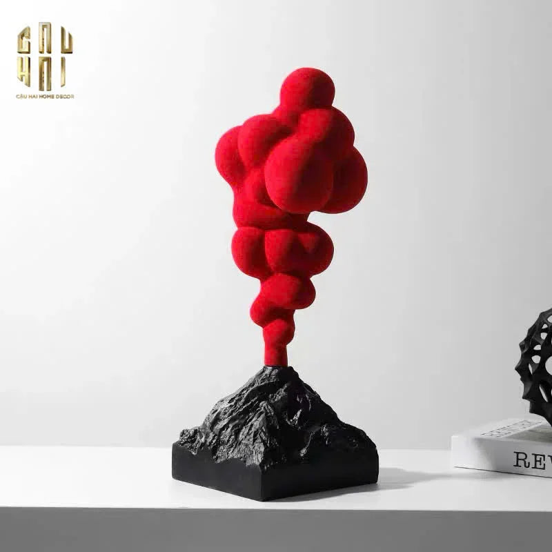Tượng Nhung Đỏ Red Velvet Volcano Fw25 H36-TƯỢNG TRANG TRÍ-CẬU HAI HOME DECOR