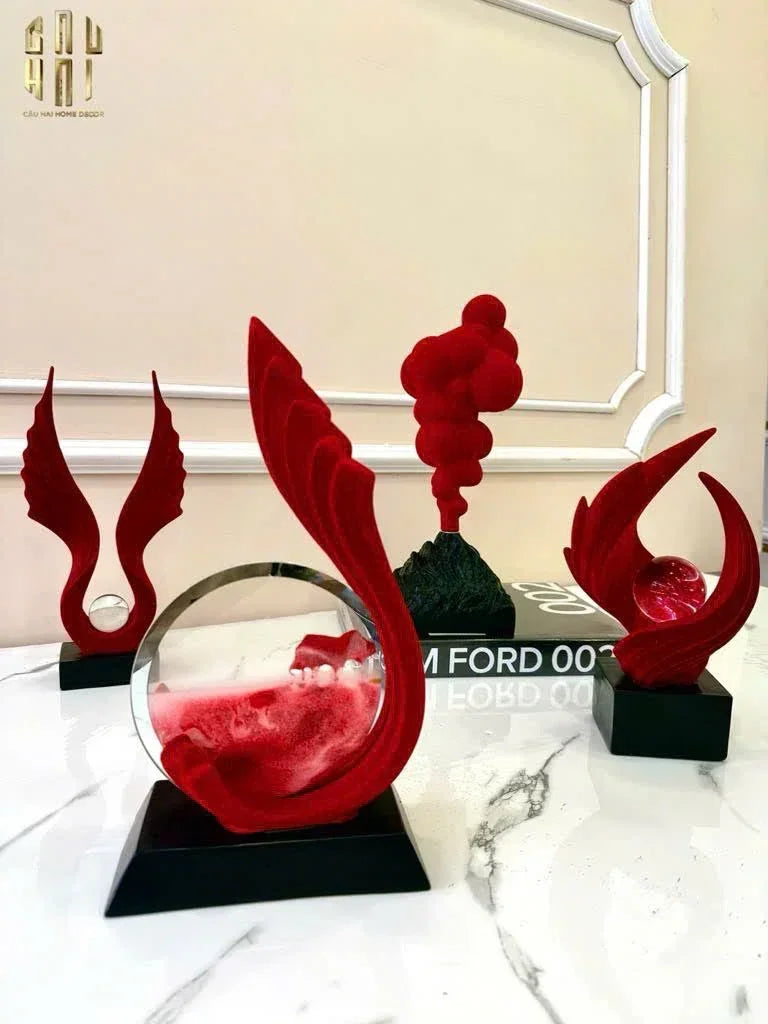 Tượng Nhung Đỏ Scarlet Wings Red Velvet 15x31-TƯỢNG TRANG TRÍ-CẬU HAI HOME DECOR