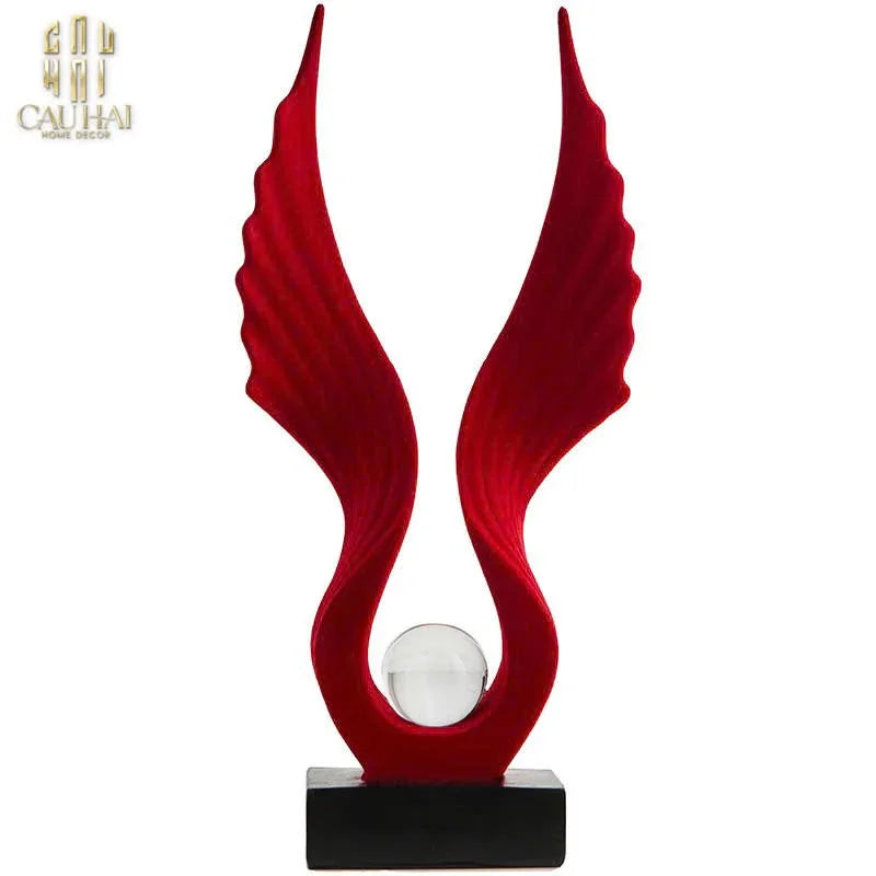 Tượng Nhung Đỏ Scarlet Wings Red Velvet 15x31-CẬU HAI HOME DECOR