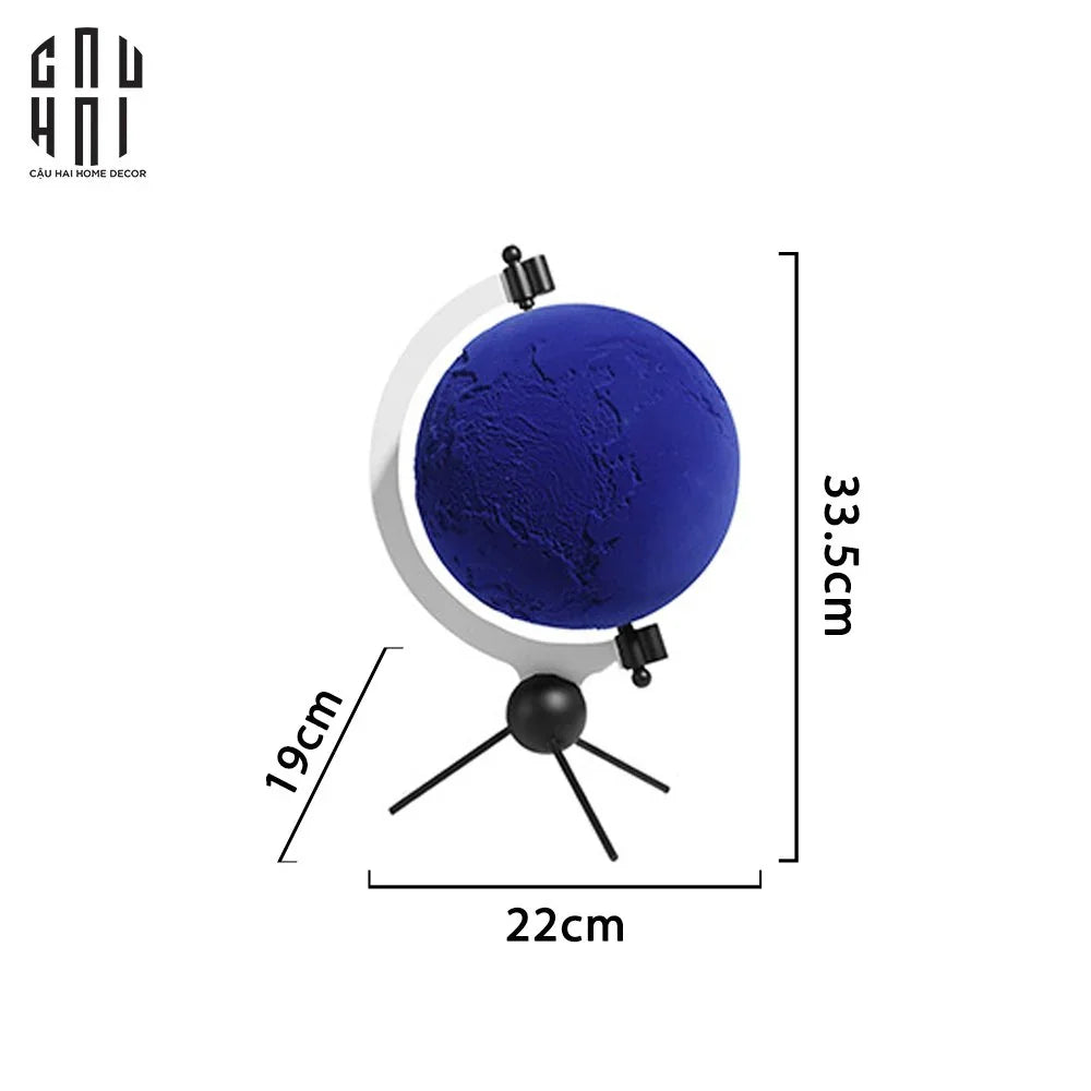 Tượng Nhung Velvet Blue Planet Ss25-TƯỢNG TRANG TRÍ-CẬU HAI HOME DECOR