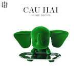 Tượng Nhung Voi - Figurine Ceramic Jade Velvet Elephant-TƯỢNG TRANG TRÍ-CẬU HAI HOME DECOR
