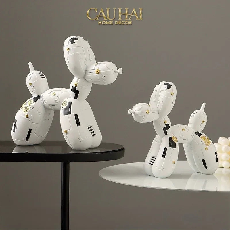 Tượng Puppy Balloon Pupp-X Mécanique Blanc / Noir-TƯỢNG TRANG TRÍ-CẬU HAI HOME DECOR