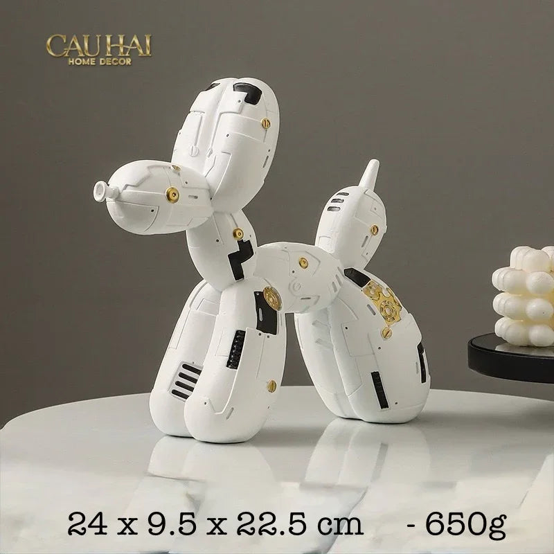 Tượng Puppy Balloon Pupp-X Mécanique Blanc / Noir-TƯỢNG TRANG TRÍ-CẬU HAI HOME DECOR