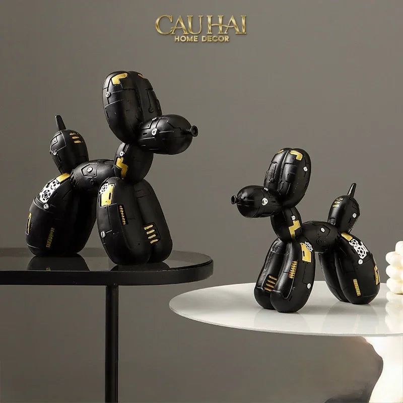 Tượng Puppy Balloon Pupp-X Mécanique Blanc / Noir-TƯỢNG TRANG TRÍ-CẬU HAI HOME DECOR