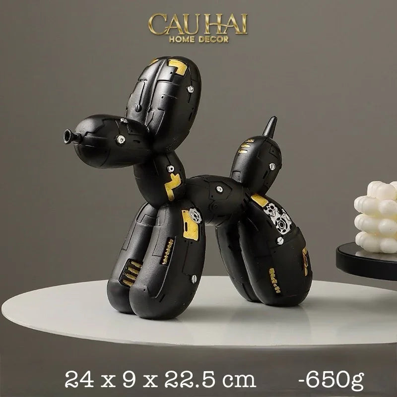 Tượng Puppy Balloon Pupp-X Mécanique Blanc / Noir-TƯỢNG TRANG TRÍ-CẬU HAI HOME DECOR