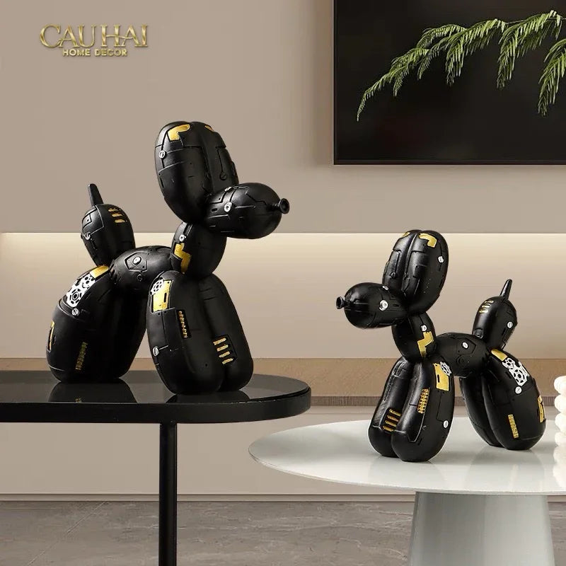 Tượng Puppy Balloon Pupp-X Mécanique Blanc / Noir-TƯỢNG TRANG TRÍ-CẬU HAI HOME DECOR