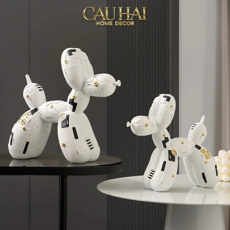Tượng Puppy Balloon Pupp-X Mécanique Blanc / Noir-TƯỢNG TRANG TRÍ-CẬU HAI HOME DECOR