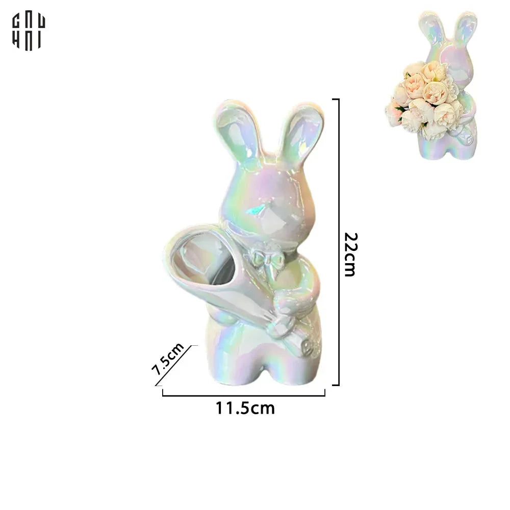 Tượng Romantic Lapin Floral Embrace-TƯỢNG TRANG TRÍ-CẬU HAI HOME DECOR