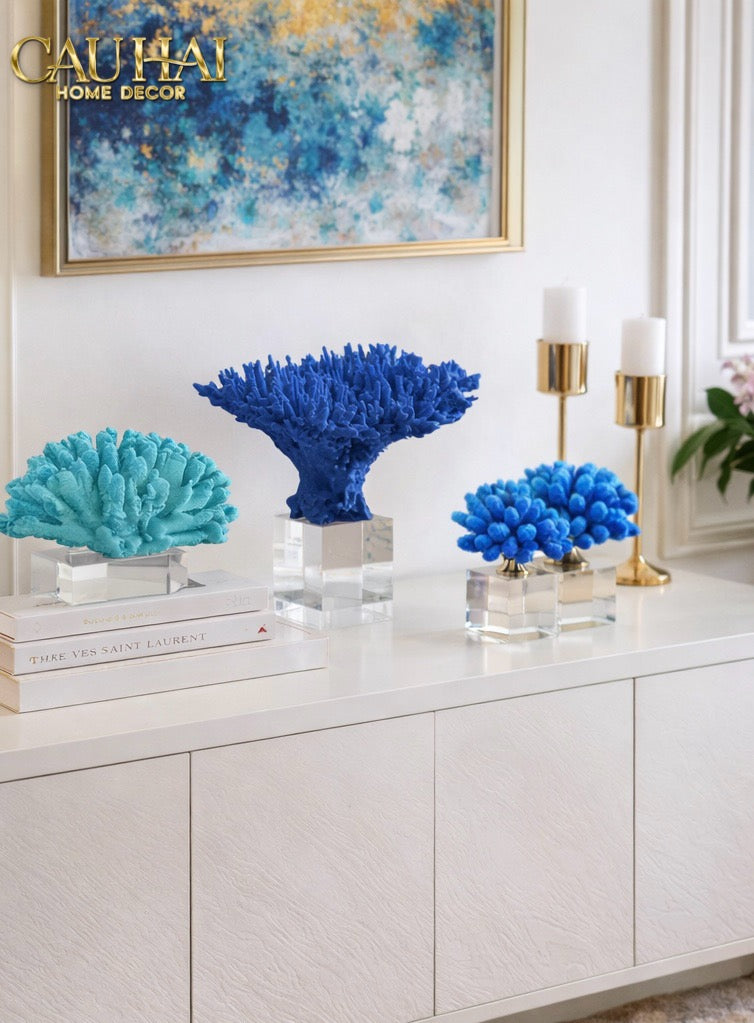Tượng San Hô Corail Art de Mer Turquoise Sculptural-CẬU HAI HOME DECOR