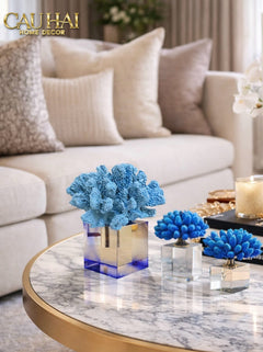 Tượng San Hô Đại Dương Blue Cristalleries Nautical Azure Coral Sculptures 15x20-CẬU HAI HOME DECOR