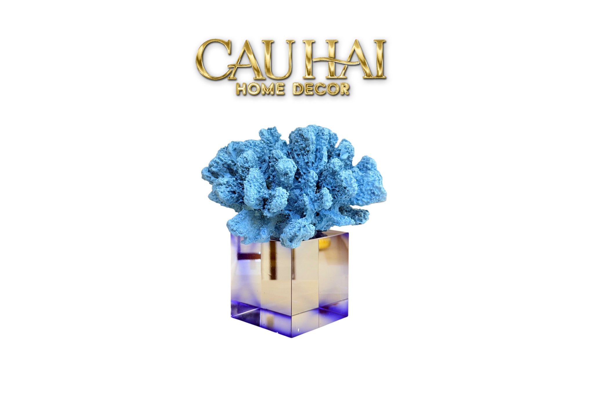 Tượng San Hô Đại Dương Blue Cristalleries Nautical Azure Coral Sculptures 15x20-CẬU HAI HOME DECOR
