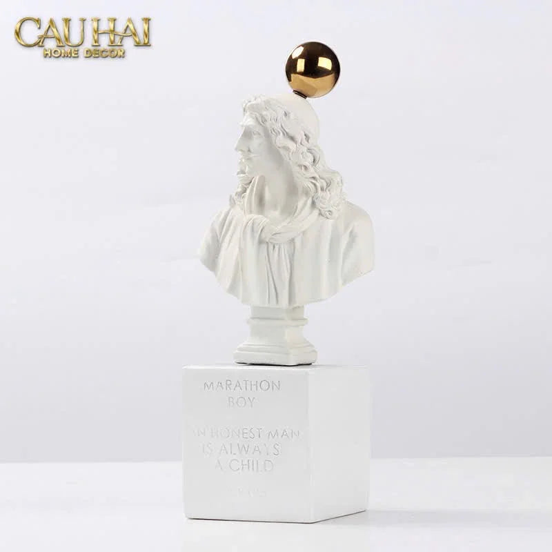 Tượng Socrates Quote Bust-TƯỢNG TRANG TRÍ-CẬU HAI HOME DECOR