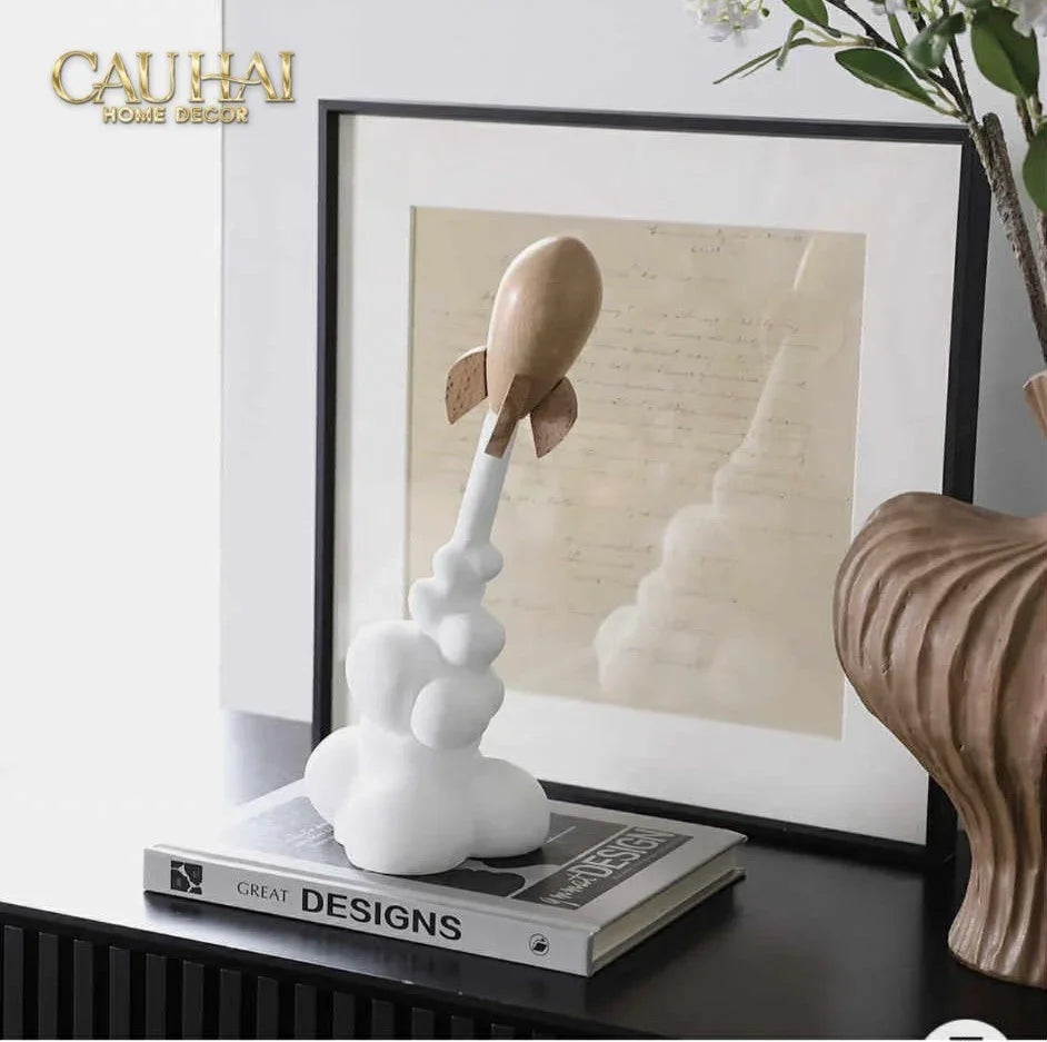 Tượng Tên Lửa Launching Apollo-26 Rocket H33-TƯỢNG TRANG TRÍ-CẬU HAI HOME DECOR