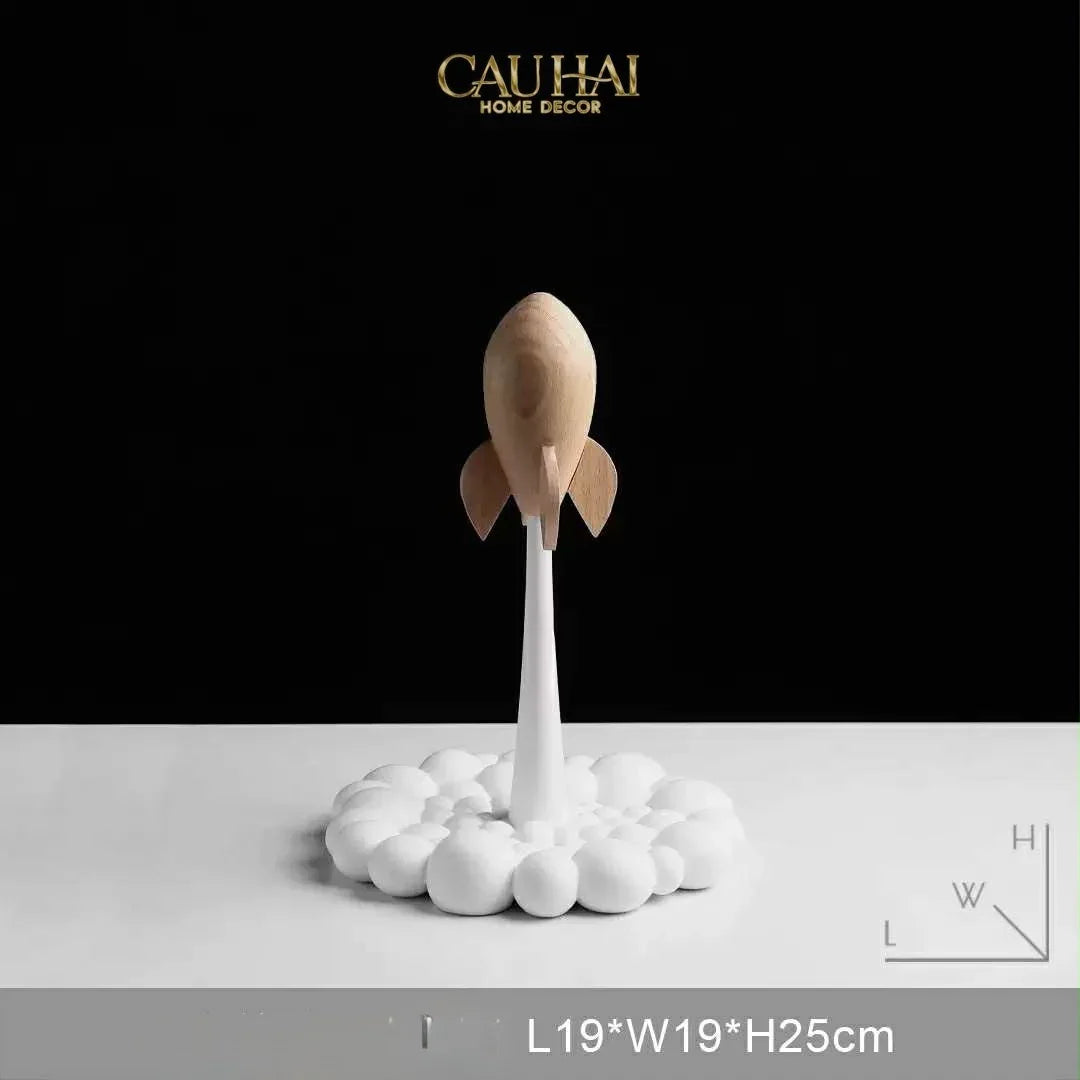 Tượng Tên Lửa Launching Apollo Rocket H25 Straight Ahead-TƯỢNG TRANG TRÍ-CẬU HAI HOME DECOR