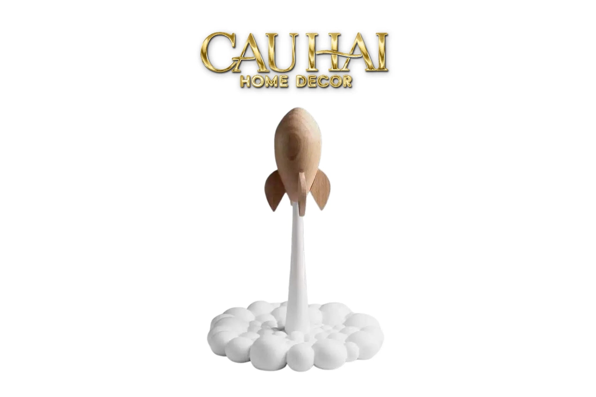 Tượng Tên Lửa Launching Apollo Rocket H25 Straight Ahead-TƯỢNG TRANG TRÍ-CẬU HAI HOME DECOR