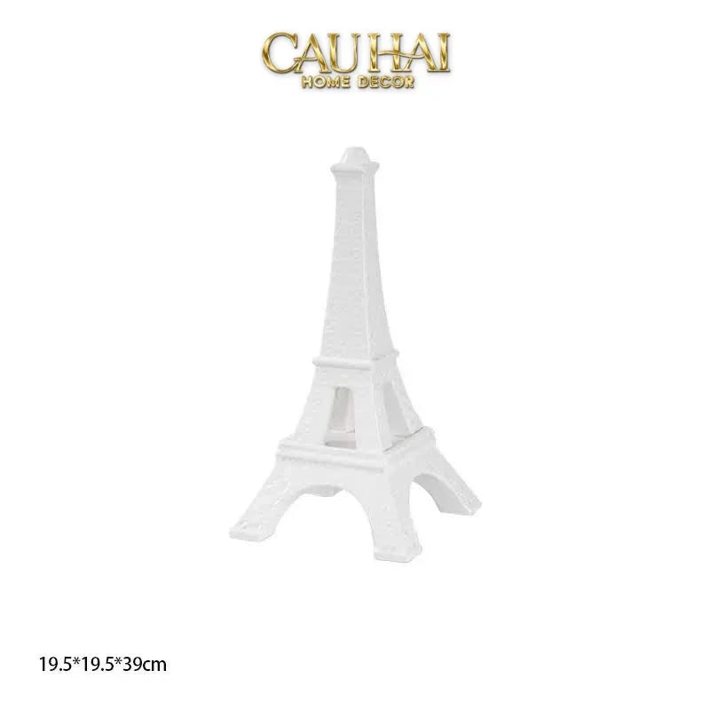 Tượng Tháp Eiffel Opal White Tower H32-CẬU HAI HOME DECOR