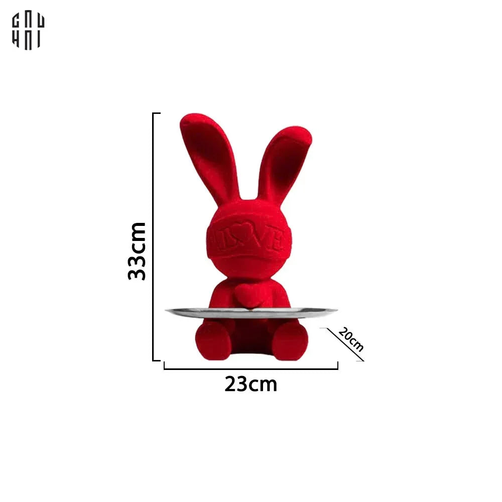 Tượng Thỏ Figurine Red Velvet Bunny Lapin Welcome Home H33-CẬU HAI HOME DECOR