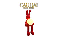 Tượng Thỏ Nhung Đỏ Moonlight Rouge Velour Lapin Sculpture Lamp 8.5x26.5-TƯỢNG TRANG TRÍ-CẬU HAI HOME DECOR