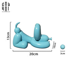 Tượng Trang Trí Chó Light Blue Balloon Ss25-TƯỢNG TRANG TRÍ-CẬU HAI HOME DECOR