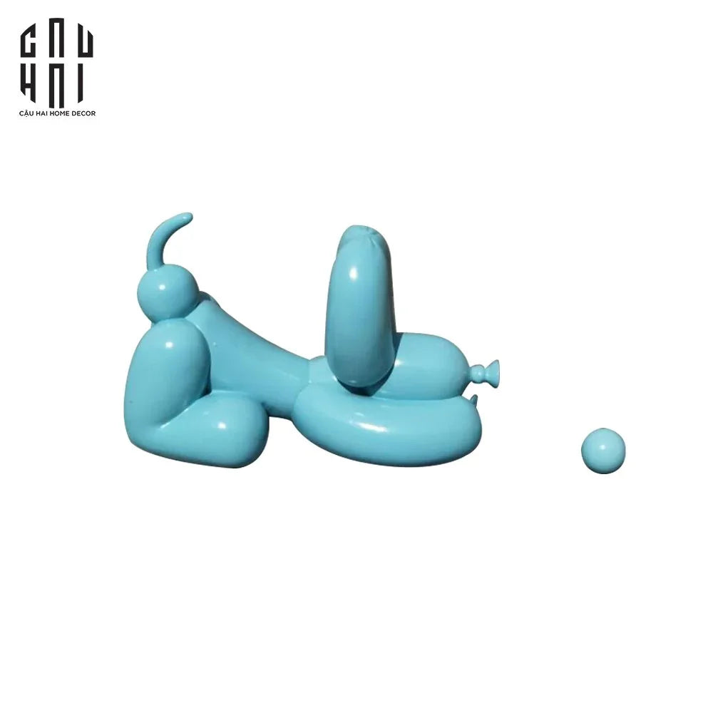 Tượng Trang Trí Chó Light Blue Balloon Ss25-TƯỢNG TRANG TRÍ-CẬU HAI HOME DECOR