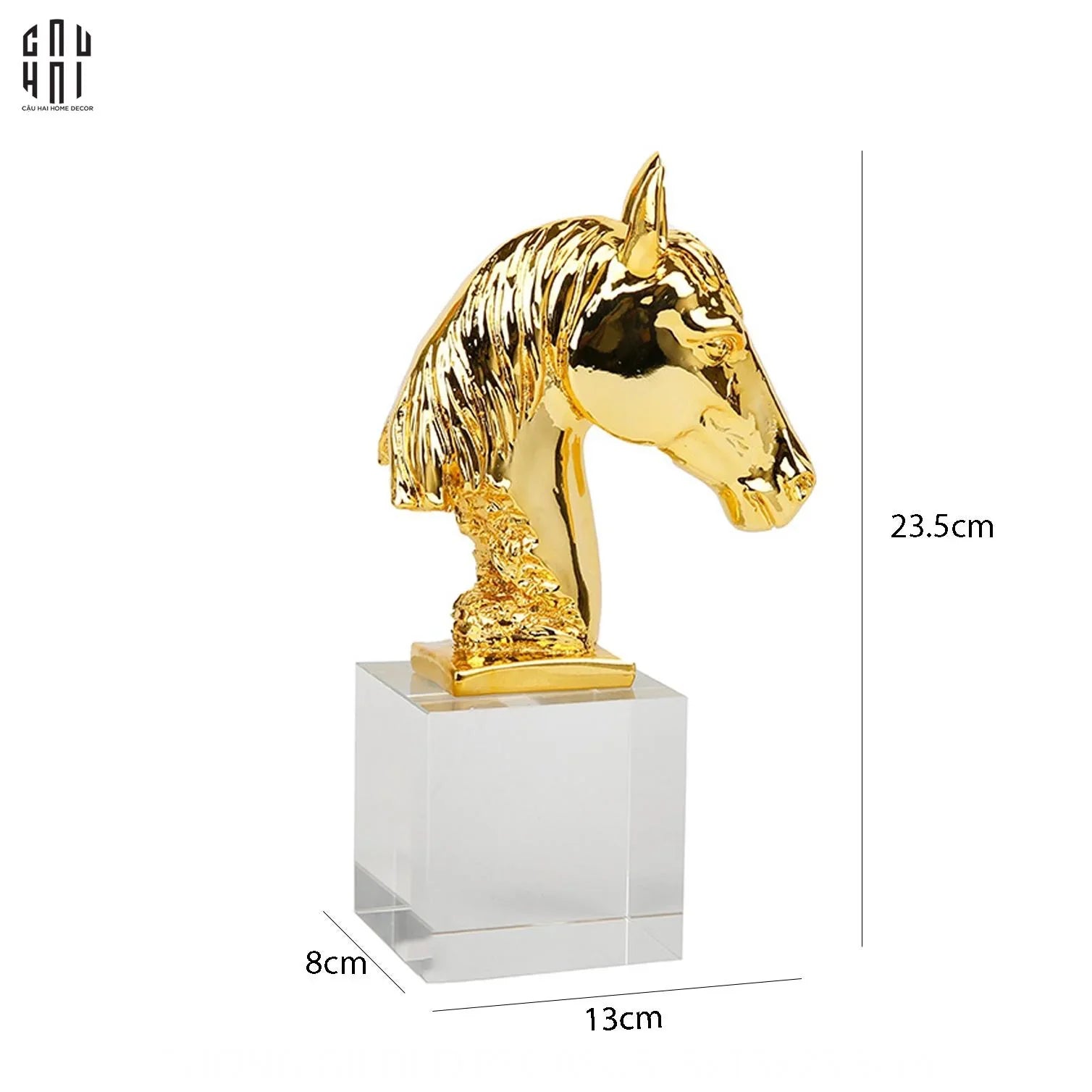 Tượng Trang Trí Đầu Ngựa Gilded Pegasus-TƯỢNG TRANG TRÍ-CẬU HAI HOME DECOR
