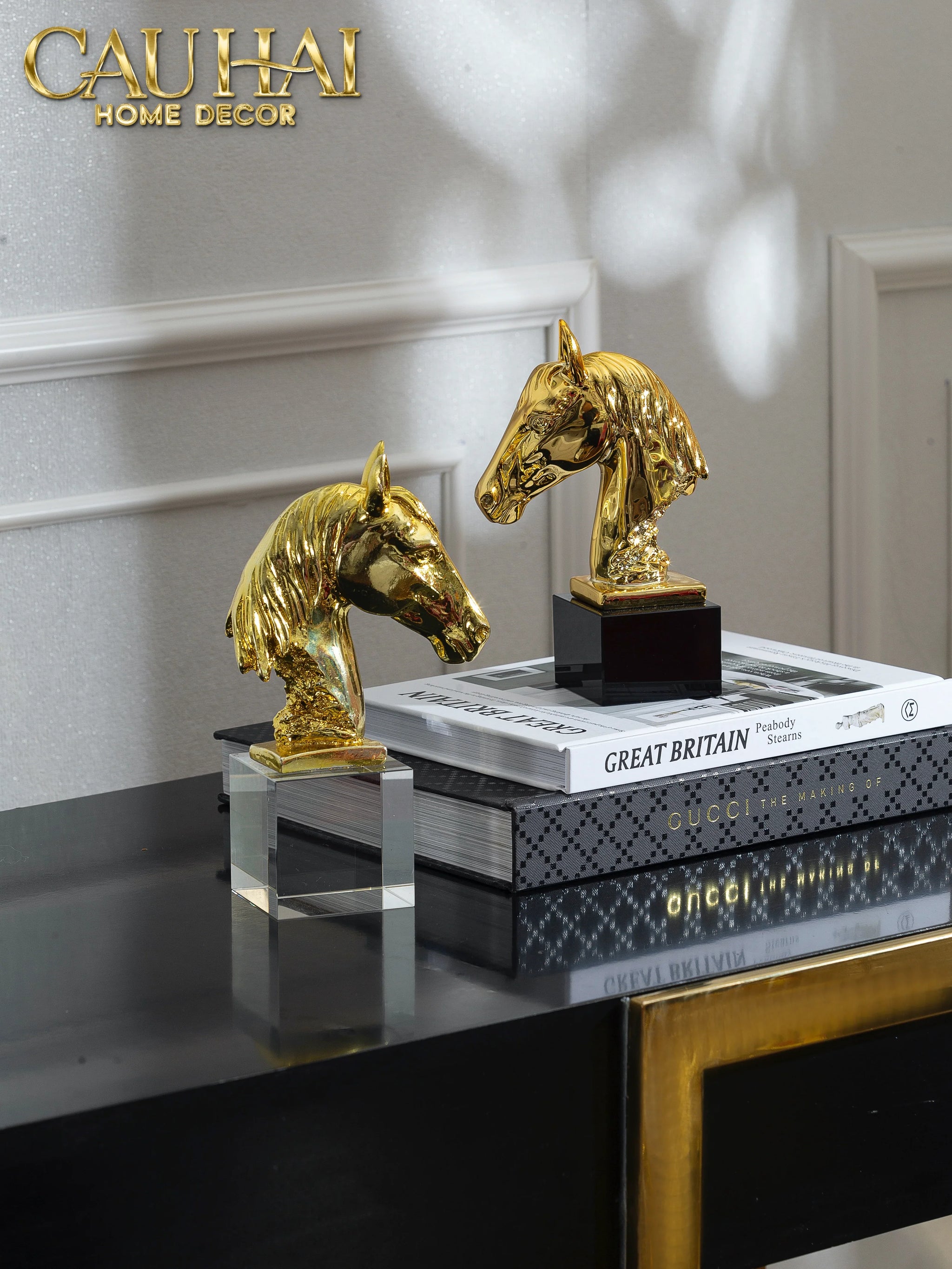 Tượng Trang Trí Đầu Ngựa Gilded Pegasus-TƯỢNG TRANG TRÍ-CẬU HAI HOME DECOR