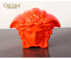 Tượng Trang Trí Đựng Đồng Xu - Couture V Class Money Bank Medusa Signature Orange 18x14-TƯỢNG TRANG TRÍ-CẬU HAI HOME DECOR