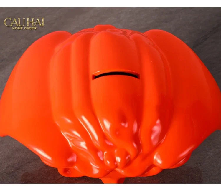 Tượng Trang Trí Đựng Đồng Xu - Couture V Class Money Bank Medusa Signature Orange 18x14-TƯỢNG TRANG TRÍ-CẬU HAI HOME DECOR
