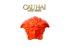 Tượng Trang Trí Đựng Đồng Xu - Couture V Class Money Bank Medusa Signature Orange 18x14-TƯỢNG TRANG TRÍ-CẬU HAI HOME DECOR